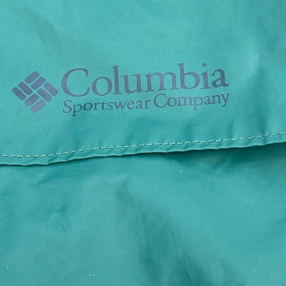 Columbia Men's Large Green Hood Snap Zip‎ Pockets Breathable Waterproof Jacket - Picture 6 of 15